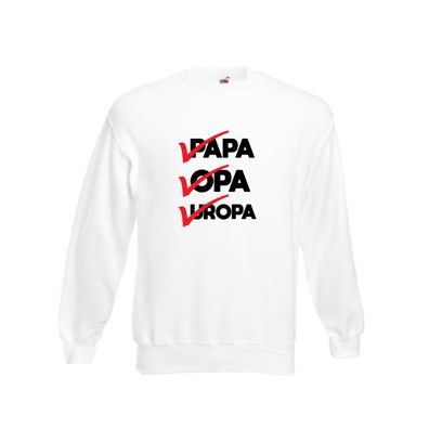 Papa, Opa, Uropa | rote Haken | abgehakt Sweatshirt Weiß