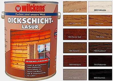 Wilckens Dickschicht-Lasur 750 ml / 2,5 L - Kompakt Lasur - Farbtöne Gori 88