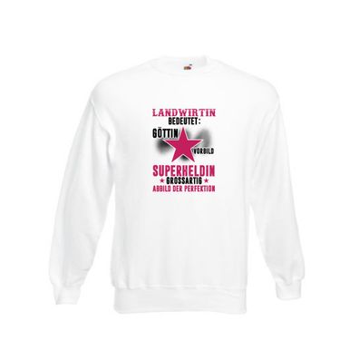 Bedeutung von Landwirtin| Bäuerin | Landwirtschaft Sweatshirt Weiß