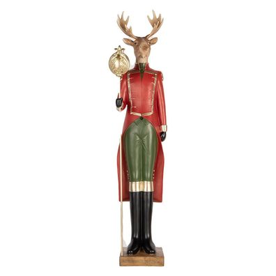 Clayre & Eef Weihnachtsdekorationsfigur Hirsch 17x18x81 cm Braun Kunststoff