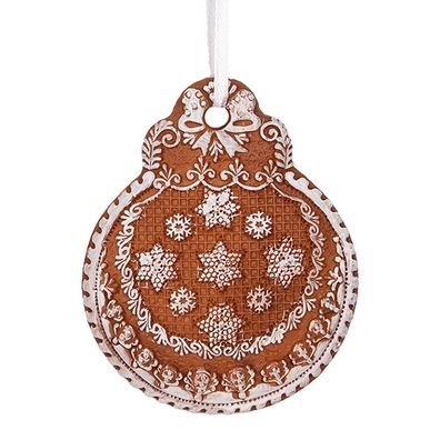 Clayre & Eef Weihnachtsanhänger 8x2x10 cm Braun Kunststoff (Gr. 8x2x10 cm)