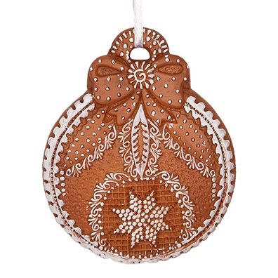 Clayre & Eef Weihnachtsanhänger 8x2x10 cm Braun Kunststoff (Gr. 8x2x10 cm)