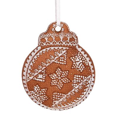 Clayre & Eef Weihnachtsanhänger 8x2x10 cm Braun Kunststoff (Gr. 8x2x10 cm)