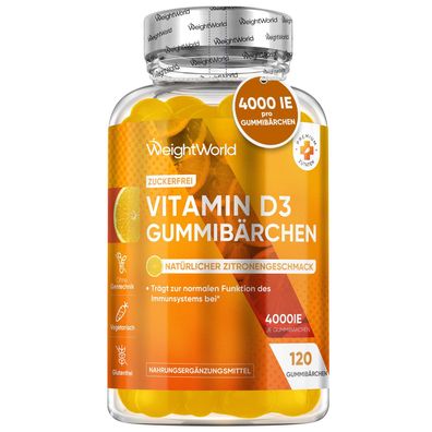 Vitamin D3 4000 IE - 120 Gummibärchen Zuckerfrei