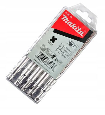 Makita D-36049 Steinbohrer SET 5 St. SDS-Plus 6 8 10 12 x 160mm Hammerbohrer