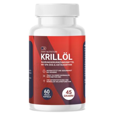 Saint Nutrition® Krillöl | Omega 3 - Astaxanthin - Entzündungen reduzieren - Krill Öl