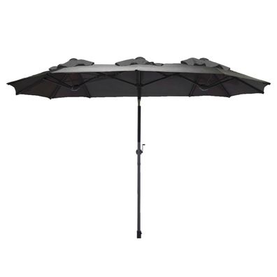Doppel Sonnenschirm 300x150 cm - anthrazit - Garten Balkon Terrasse Markt Schirm