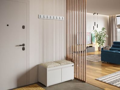 Schuhschrank Grawis 80 mit Haken Flur Praktisch Sitzbank Garderobe 40x30 M24
