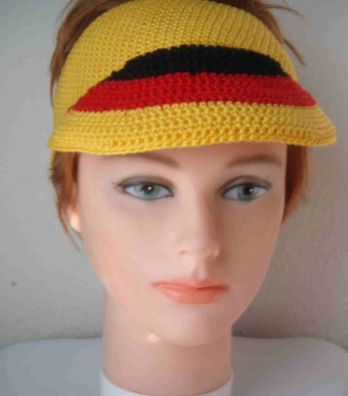 gehäkeltes Sonnenschild in Deutschland-Farben