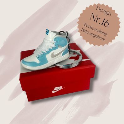 Mini Nike Air Jordan Schlüsselanhänger 3D Sneaker Key Holder Jump Man baby blue