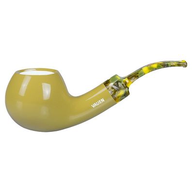 VAUEN Pfeife Camo 137, grün, glatt, 9mm Filter, Weißpunkt, Limitiert