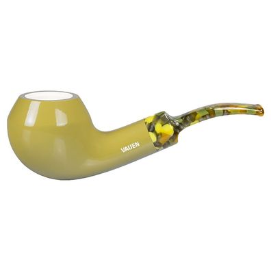 VAUEN Pfeife Camo 146, grün, glatt, 9mm Filter, Weißpunkt, Limitiert