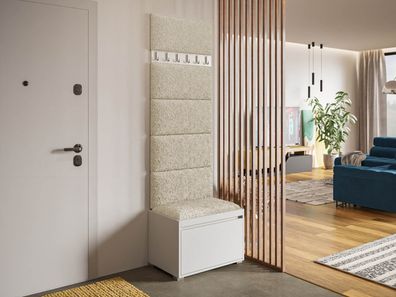 Schuhschrank Grawis 60 mit Haken und Wandpaneele Sitzbank Garderobe 60x30 M24