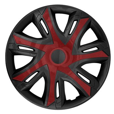 Radzierblenden 4er Set NRM N-Power Radkappen 14 Zoll Kunststoff Weinrot-Schwarz