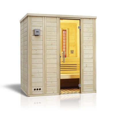 Infraworld Sauna Vitalis Complete 184 Fichte Massivholzsauna Infrarotstrahler 184x11