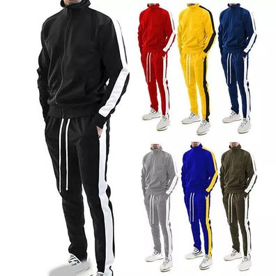 Zwei-Teilig Sportanzug Herren Jogging Anzug Trainingsanzug Casual Jogginganzug