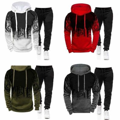 Herren-Trainingsanzug Sportanzug Kapuzen-Sweatshirt Pullover Jacke Hose