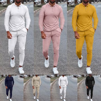Herren Casual Trainingsanzug Sportanzug Sweatshirt Jacke + Jogginghose Set |