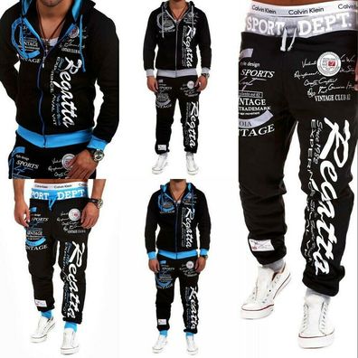Trendiges Herren Jacke + Hosen Set Trainingsanzug Sport Sweatshirt Jogger