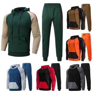 2-Teiliges Herren-Trainingsanzug-Set Mit Kapuze Freizeithose Jogging-Anzug