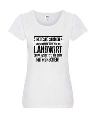 Neuste Studien: Landwirt | Bauer | Landwirtschaft Damen Shirt Weiß