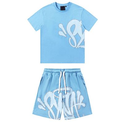 Syna Druck Herren Kurzarm Tshirt Tee ; Shorts Set in diversen Farben und Groben