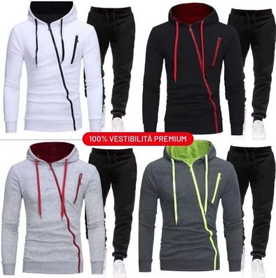 Tuta Uomo Sportiva 2 Teile Hoodie Komplett Sportanzug fur den Spaziergang Neue