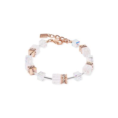 Coeur de Lion 3018-30-1425 GeoCUBE® Iconic Nature Armband Roségold, Weiß