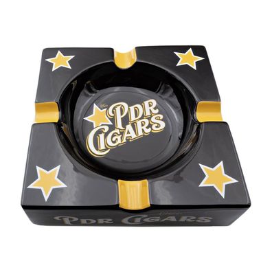 PDR Cigars schwarz, Zigarrenaschenbecher aus Keramik