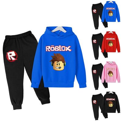Kinder Roblox Hoodie Tops Hosen Trainingsanzug Set Kapuzenpullover Jogger Jogginghose