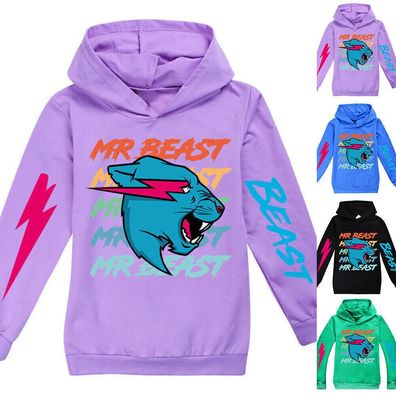 Kinder Jungen Madchen Mr Beast Hoodie Kapuzenpullover Pullover Youtuber Gamer Top neu