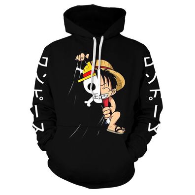 ONE PIECE Anime Damen Herren Hoodie 3D Kapuzenpullover Langarm Pullover Tops