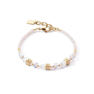 Coeur de Lion Armband 4565-30-1416 Mini Cubes Gold, Weiß