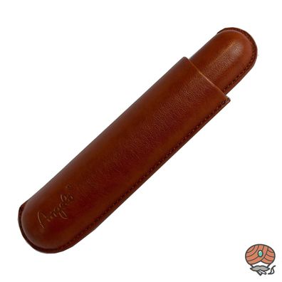 Angelo Zigarrenetui Braun für 1 Zigarre 16 cm, 53 Ring Lederimitat