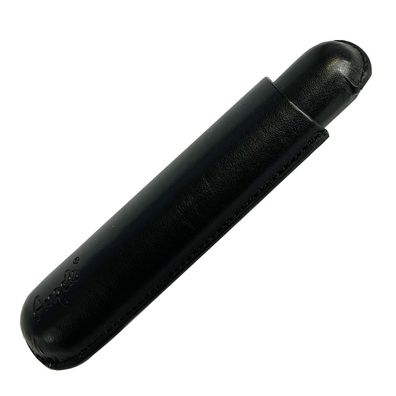 Angelo Zigarrenetui Schwarz für 1 Zigarre 18 cm, 53 Ring Lederimitat
