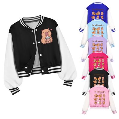 Kinder Capybara Jacke Sweatshirt Tops Hosen Casual Baseball Jacke Weihnachtsgeschenk
