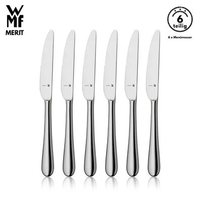 WMF Besteck Messer MERIT B-Ware 6-tlg, Cromargan®, Tafelmesser, Menümesser