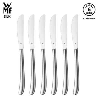 WMF Besteck Messer set SILK B-Ware 6-tlg, Cromargan®, Tafelmesser, Menümesser