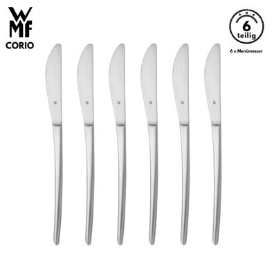 WMF Besteck Messer set CORIO B-Ware 6-tlg, Cromargan®, Tafelmesser, Menümesser