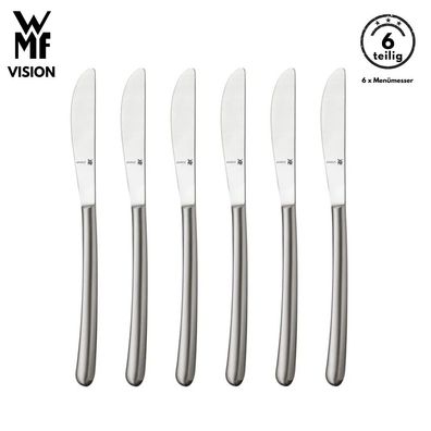 WMF Besteck Messer set VISION B-Ware 6-tlg, Cromargan®, Tafelmesser, Menümesser