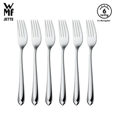 WMF Besteck Gabel set JETTE B-Ware 6-tlg, Cromargan®, Tafelgabeln, Menügabel