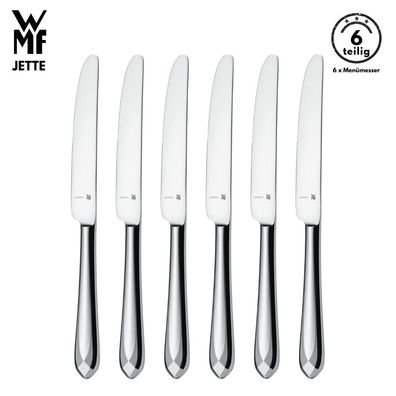 WMF Besteck Messer set JETTE B-Ware 6-tlg, Cromargan®, Tafelmesser, Menümesser