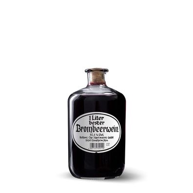 Geschenk Apothekerflasche Fruchtwein Brombeer