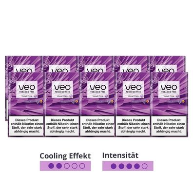 veo VIOLET CLICK Sticks für glo - 1 Stange, 10x20 Stück Blaubeere