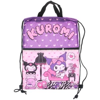 Kuromi Turnbeutel Lunchbag mit Kordelzug für Kinder Ausflüge & Snacks
