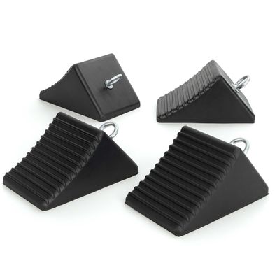 Wiltec 4x Unterlegkeile Bremskeil Gummikeil Anhänger Hemmschuh PKW Wohnmobil