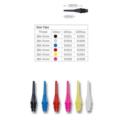 BULL'S Star Soft Tips 6mm(2BA) / 1 Stck / schwarz