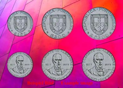 Portugal KMS. 1977 Unc Death of Alexandre Herculano 3 Münzen 6345#