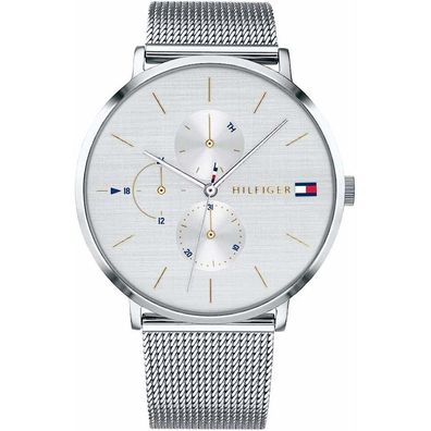 Tommy Hilfiger Multi Zifferblatt Quarz Uhr für Damen Edelstahl-Mesh Gliederarmband