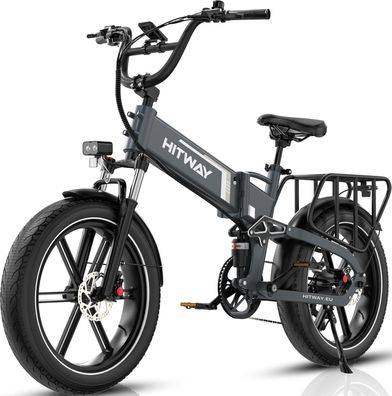 HITWAY 720Wh E-Bike, 250W, 70-120 km, 20 Zoll Reifen, APP-Steuerung, 7 Gänge